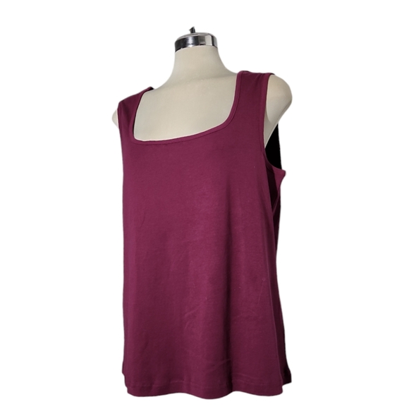 Encode Burgundy Sleeveless 100% COTTON Top Size 2X - Picture 5 of 12